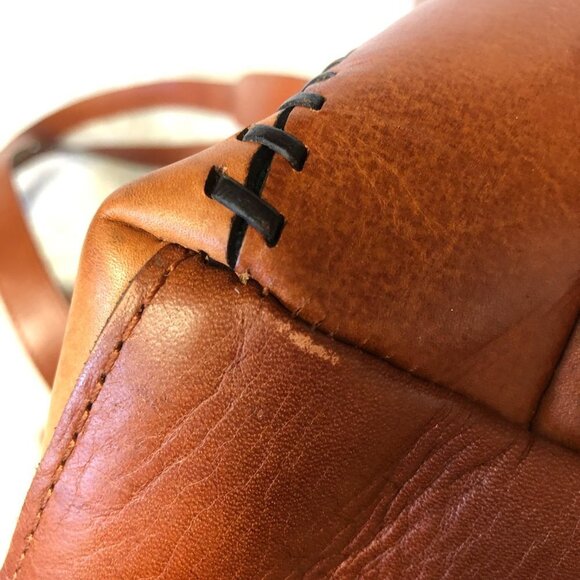 PATRICIA NASH Nevoso Patchwork Whip Stitch Leather Purse Double Zip Tote Bag - Picture 10 of 14